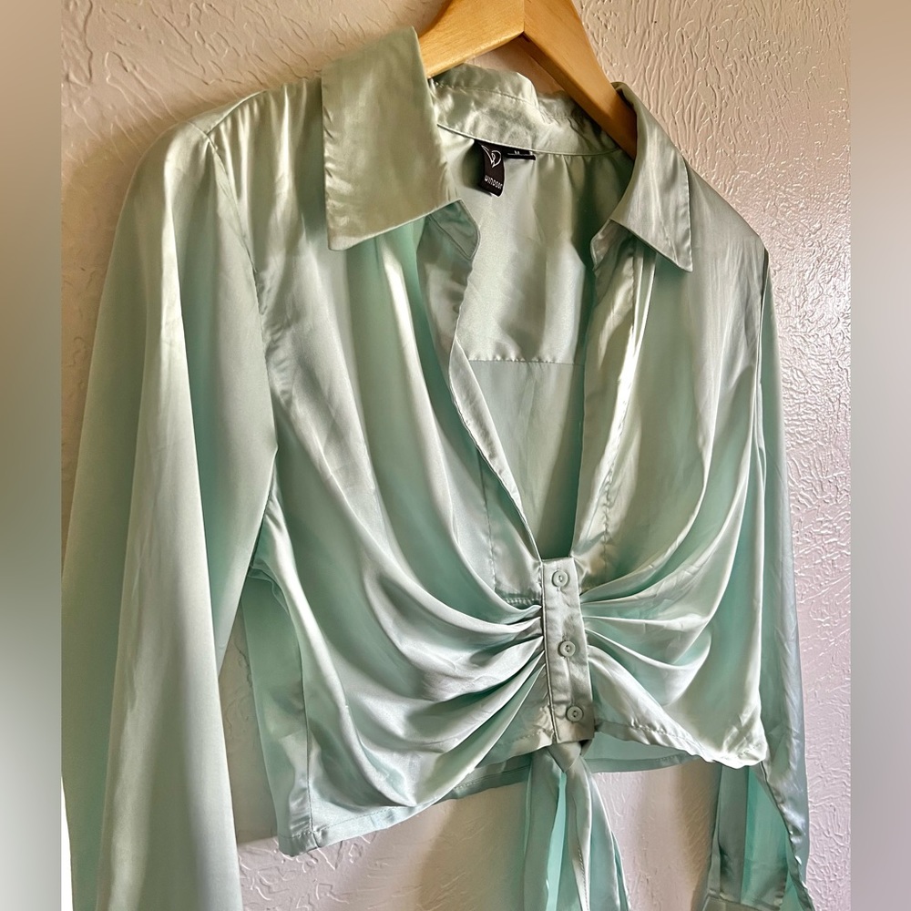 Satin Seafoam Crop Top size medium